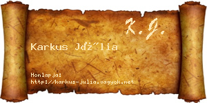 Karkus Júlia névjegykártya