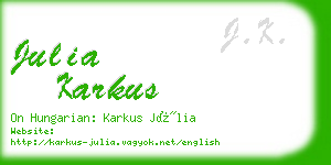 julia karkus business card